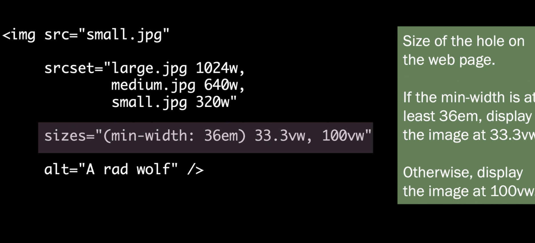 srcset combined with sizes